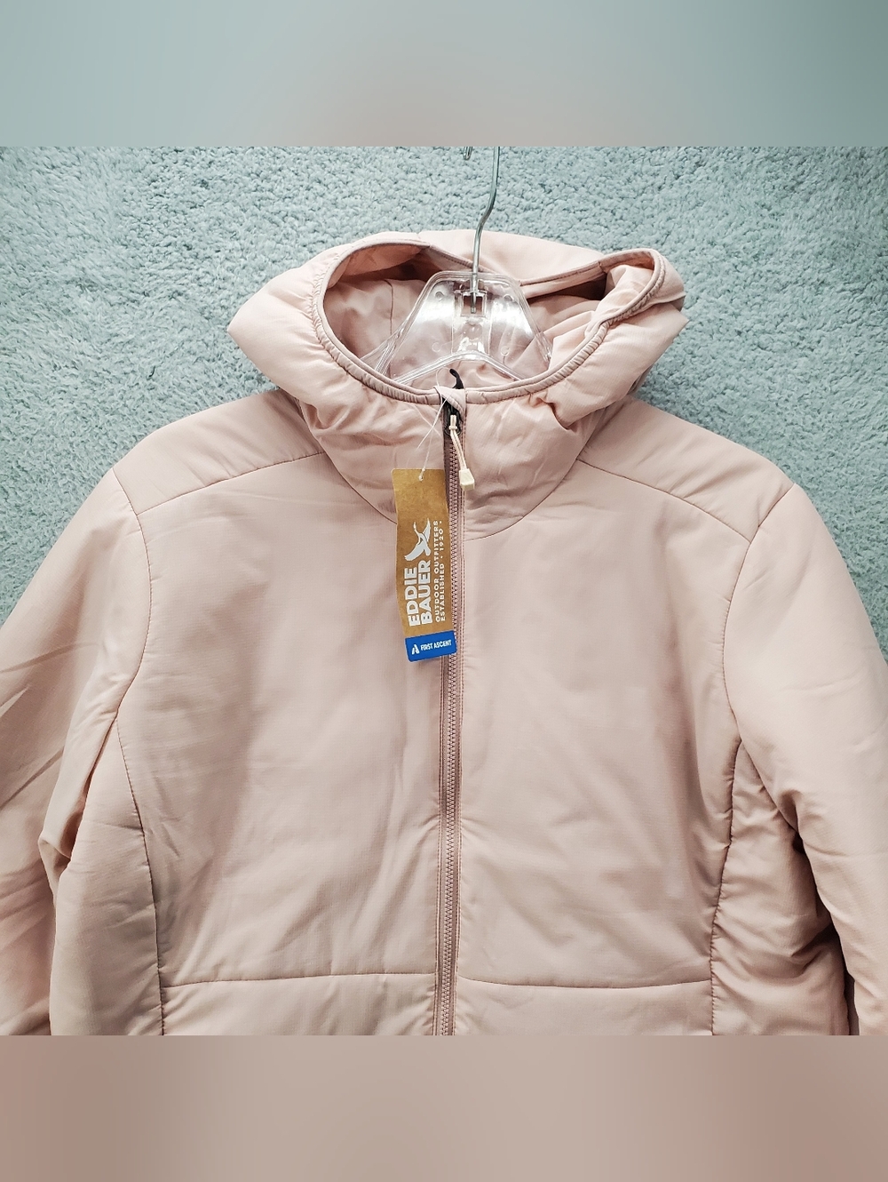 Eddie Bauer Astro Air Hoodie Jacket Womens Large Pink First Ascent NWT - Picture 6 of 11